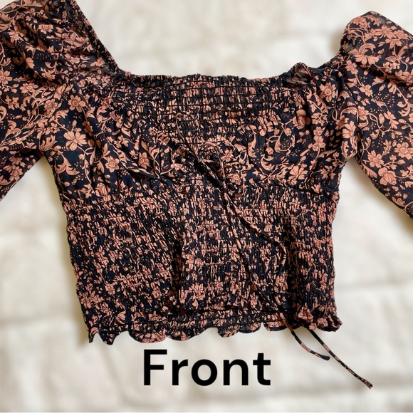 FLOWY CROP BLOUSE - Picture 3 of 5